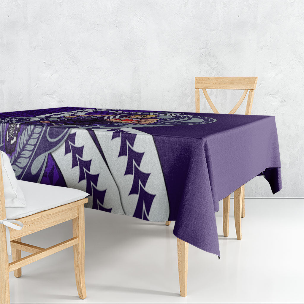 Personalized Fremantle Dockers Tablecloth Polynesian Tribal Freo Mascot With Hibiscus Floral Art