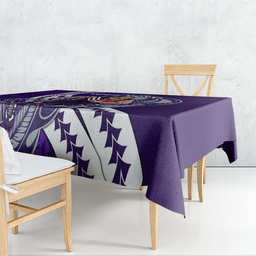 Personalized Fremantle Dockers Tablecloth Polynesian Tribal Freo Mascot With Hibiscus Floral Art