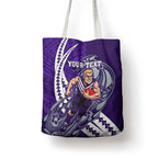 Personalized Fremantle Dockers Tote Bag Polynesian Tribal Freo Mascot With Hibiscus Floral Art