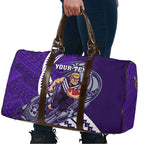 Personalized Fremantle Dockers Travel Bag Polynesian Tribal Freo Mascot With Hibiscus Floral Art