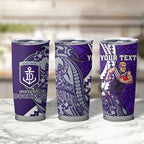 Personalized Fremantle Dockers Tumbler Cup Polynesian Tribal Freo Mascot With Hibiscus Floral Art