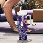 Personalized Fremantle Dockers Tumbler With Handle Polynesian Tribal Freo Mascot With Hibiscus Floral Art