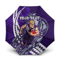 Personalized Fremantle Dockers Umbrella Polynesian Tribal Freo Mascot With Hibiscus Floral Art