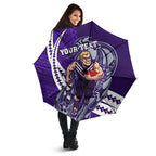 Personalized Fremantle Dockers Umbrella Polynesian Tribal Freo Mascot With Hibiscus Floral Art