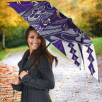 Personalized Fremantle Dockers Umbrella Polynesian Tribal Freo Mascot With Hibiscus Floral Art