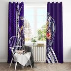 Personalized Fremantle Dockers Window Curtain Polynesian Tribal Freo Mascot With Hibiscus Floral Art