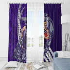 Personalized Fremantle Dockers Window Curtain Polynesian Tribal Freo Mascot With Hibiscus Floral Art