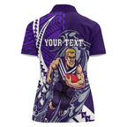 Personalized Fremantle Dockers Women Polo Shirt Polynesian Tribal Freo Mascot With Hibiscus Floral Art