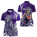 Personalized Fremantle Dockers Women Polo Shirt Polynesian Tribal Freo Mascot With Hibiscus Floral Art