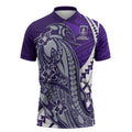 Personalized Fremantle Dockers Zipper Polo Shirt Polynesian Tribal Freo Mascot With Hibiscus Floral Art