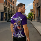 Personalized Fremantle Dockers Zipper Polo Shirt Polynesian Tribal Freo Mascot With Hibiscus Floral Art