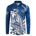 Personalized Geelong Cats Button Sweatshirt Polynesian Tribal Cat Mascot With Hibiscus Floral Art