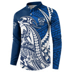 Personalized Geelong Cats Button Sweatshirt Polynesian Tribal Cat Mascot With Hibiscus Floral Art