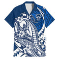 Personalized Geelong Cats Family Matching Puletasi and Hawaiian Shirt Polynesian Tribal Cat Mascot With Hibiscus Floral Art