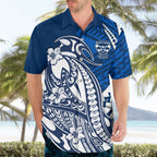 Personalized Geelong Cats Hawaiian Shirt Polynesian Tribal Cat Mascot With Hibiscus Floral Art