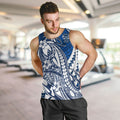 Personalized Geelong Cats Men Tank Top Polynesian Tribal Cat Mascot With Hibiscus Floral Art