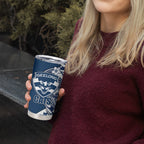 Personalized Geelong Cats Tumbler Cup Polynesian Tribal Cat Mascot With Hibiscus Floral Art