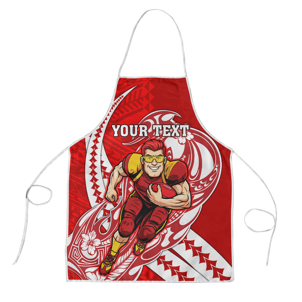 Personalized Gold Coast Suns Apron Polynesian Tribal Sun Mascot With Hibiscus Floral Art