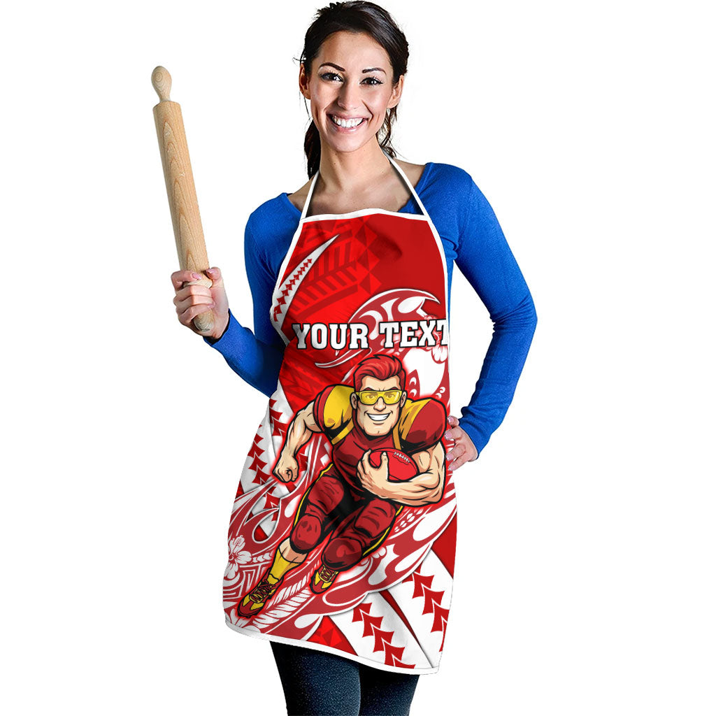 Personalized Gold Coast Suns Apron Polynesian Tribal Sun Mascot With Hibiscus Floral Art