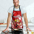 Personalized Gold Coast Suns Apron Polynesian Tribal Sun Mascot With Hibiscus Floral Art