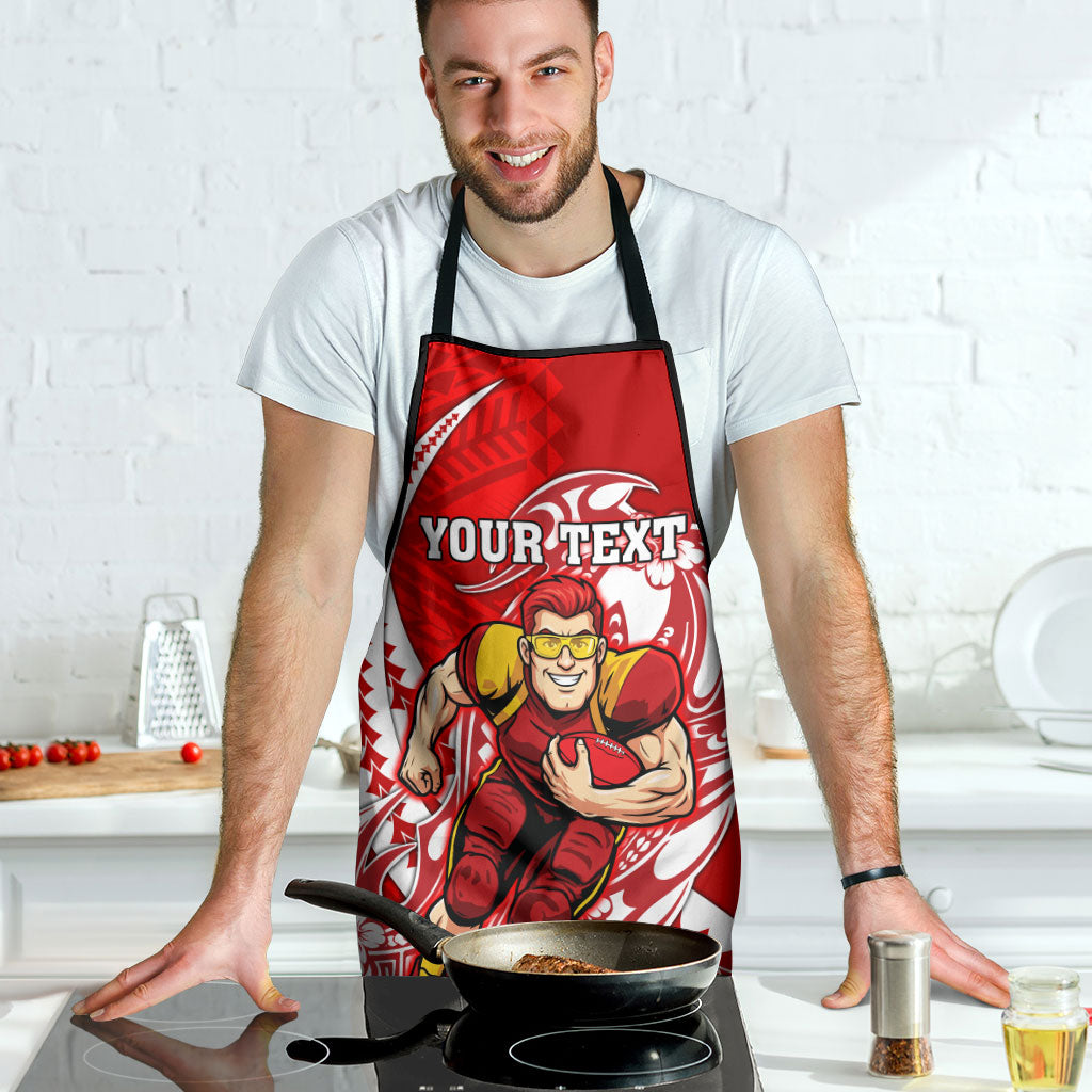 Personalized Gold Coast Suns Apron Polynesian Tribal Sun Mascot With Hibiscus Floral Art