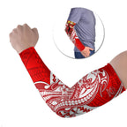 Personalized Gold Coast Suns Arm Sleeves Polynesian Tribal Sun Mascot With Hibiscus Floral Art