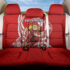 Personalized Gold Coast Suns Back Car Seat Cover Polynesian Tribal Sun Mascot With Hibiscus Floral Art