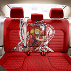 Personalized Gold Coast Suns Back Car Seat Cover Polynesian Tribal Sun Mascot With Hibiscus Floral Art