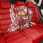 Personalized Gold Coast Suns Back Car Seat Cover Polynesian Tribal Sun Mascot With Hibiscus Floral Art
