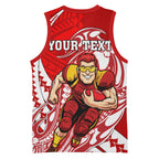 Personalized Gold Coast Suns Basketball Jersey Polynesian Tribal Sun Mascot With Hibiscus Floral Art