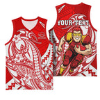 Personalized Gold Coast Suns Basketball Jersey Polynesian Tribal Sun Mascot With Hibiscus Floral Art