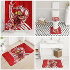 Personalized Gold Coast Suns Bathroom Set Polynesian Tribal Sun Mascot With Hibiscus Floral Art