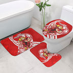 Personalized Gold Coast Suns Bathroom Set Polynesian Tribal Sun Mascot With Hibiscus Floral Art