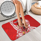 Personalized Gold Coast Suns Bathroom Set Polynesian Tribal Sun Mascot With Hibiscus Floral Art