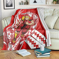 Personalized Gold Coast Suns Blanket Polynesian Tribal Sun Mascot With Hibiscus Floral Art
