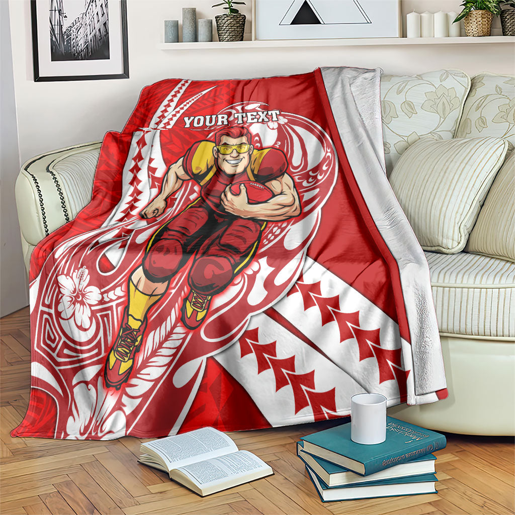 Personalized Gold Coast Suns Blanket Polynesian Tribal Sun Mascot With Hibiscus Floral Art