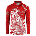 Personalized Gold Coast Suns Button Sweatshirt Polynesian Tribal Sun Mascot With Hibiscus Floral Art