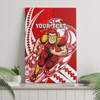 Personalized Gold Coast Suns Canvas Wall Art Polynesian Tribal Sun Mascot With Hibiscus Floral Art