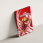 Personalized Gold Coast Suns Canvas Wall Art Polynesian Tribal Sun Mascot With Hibiscus Floral Art