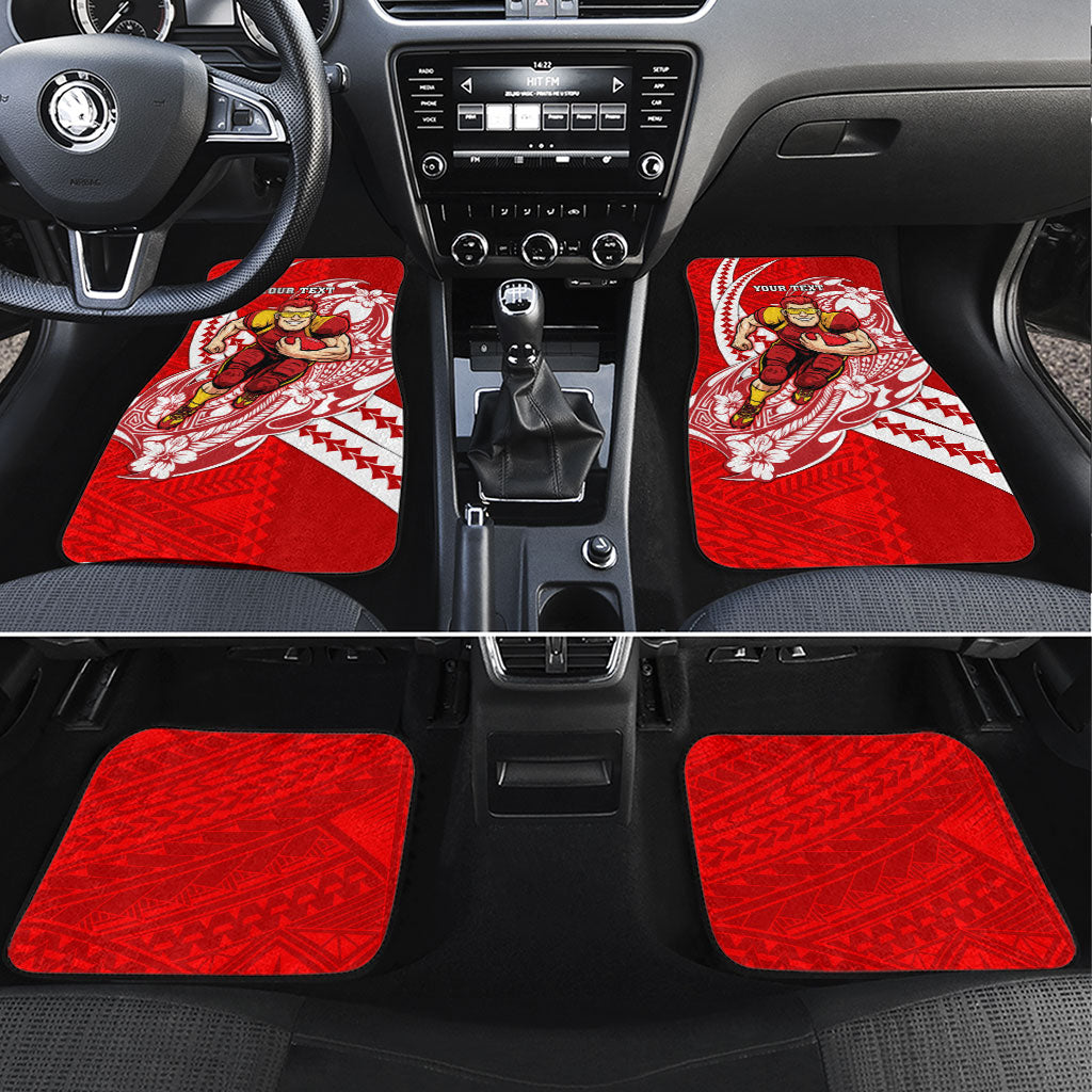 Personalized Gold Coast Suns Car Mats Polynesian Tribal Sun Mascot With Hibiscus Floral Art