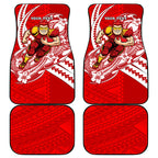 Personalized Gold Coast Suns Car Mats Polynesian Tribal Sun Mascot With Hibiscus Floral Art