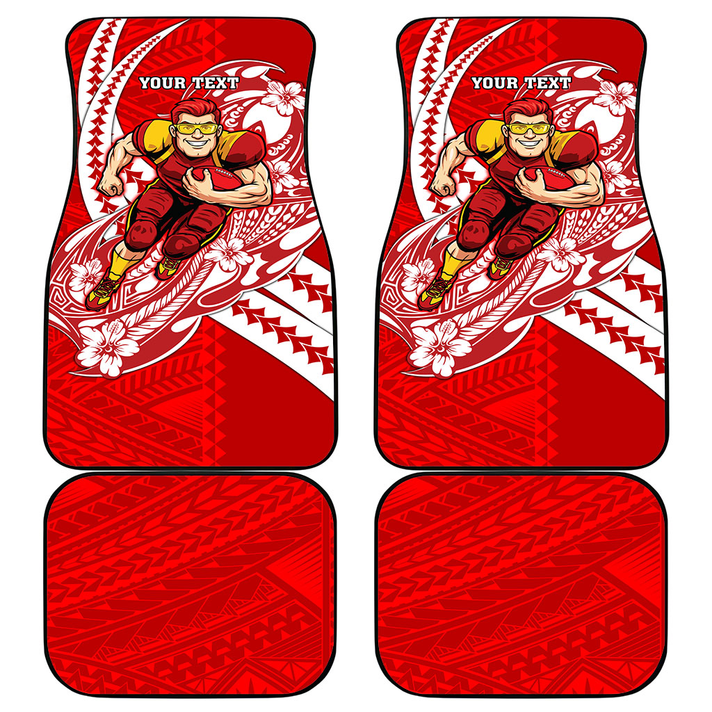 Personalized Gold Coast Suns Car Mats Polynesian Tribal Sun Mascot With Hibiscus Floral Art