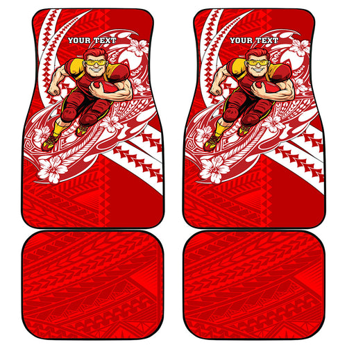 Personalized Gold Coast Suns Car Mats Polynesian Tribal Sun Mascot With Hibiscus Floral Art