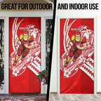 Personalized Gold Coast Suns Door Cover Polynesian Tribal Sun Mascot With Hibiscus Floral Art
