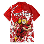 Personalized Gold Coast Suns Family Matching Off Shoulder Maxi Dress and Hawaiian Shirt Polynesian Tribal Sun Mascot With Hibiscus Floral Art