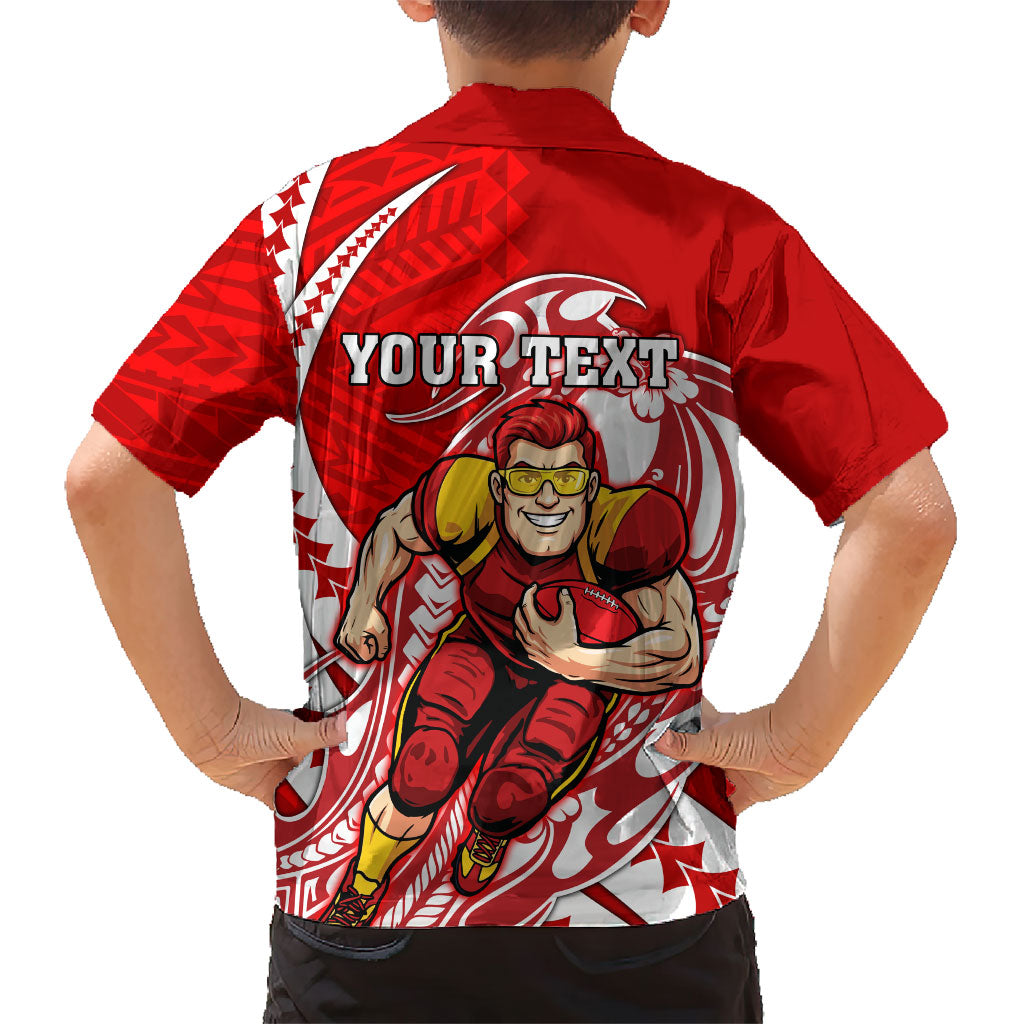 Personalized Gold Coast Suns Family Matching Off Shoulder Short Dress and Hawaiian Shirt Polynesian Tribal Sun Mascot With Hibiscus Floral Art