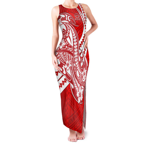 Personalized Gold Coast Suns Family Matching Tank Maxi Dress and Hawaiian Shirt Polynesian Tribal Sun Mascot With Hibiscus Floral Art