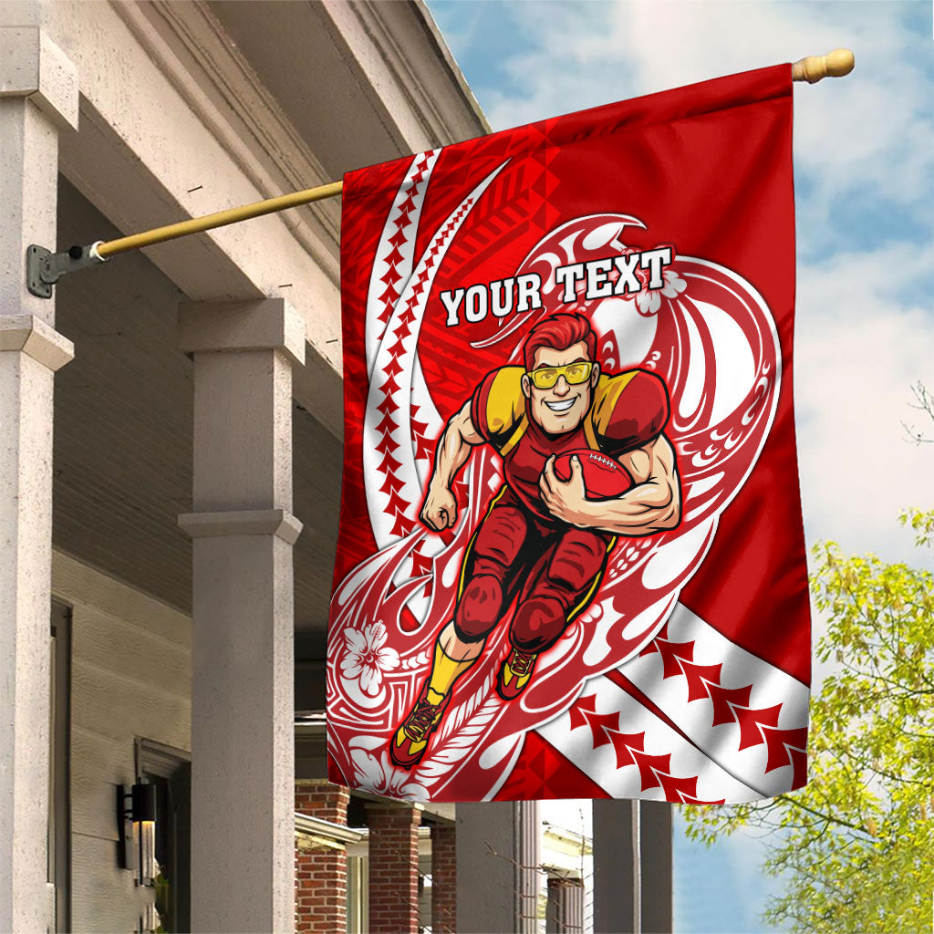 Personalized Gold Coast Suns Garden Flag Polynesian Tribal Sun Mascot With Hibiscus Floral Art