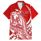 Personalized Gold Coast Suns Hawaiian Shirt Polynesian Tribal Sun Mascot With Hibiscus Floral Art