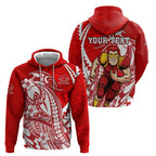Personalized Gold Coast Suns Hoodie Polynesian Tribal Sun Mascot With Hibiscus Floral Art